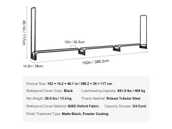 Leñero para Exteriores de 3,8 M con Tapa SucceBuy, 384 x 36 x 117 Cm (Leñero para Exteriores con Tapa)
