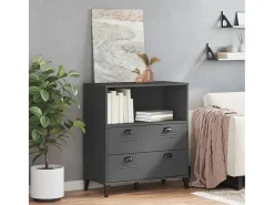 Lene Librería VIKEN madera de ingeniería gris antracita 80x40x90 cm