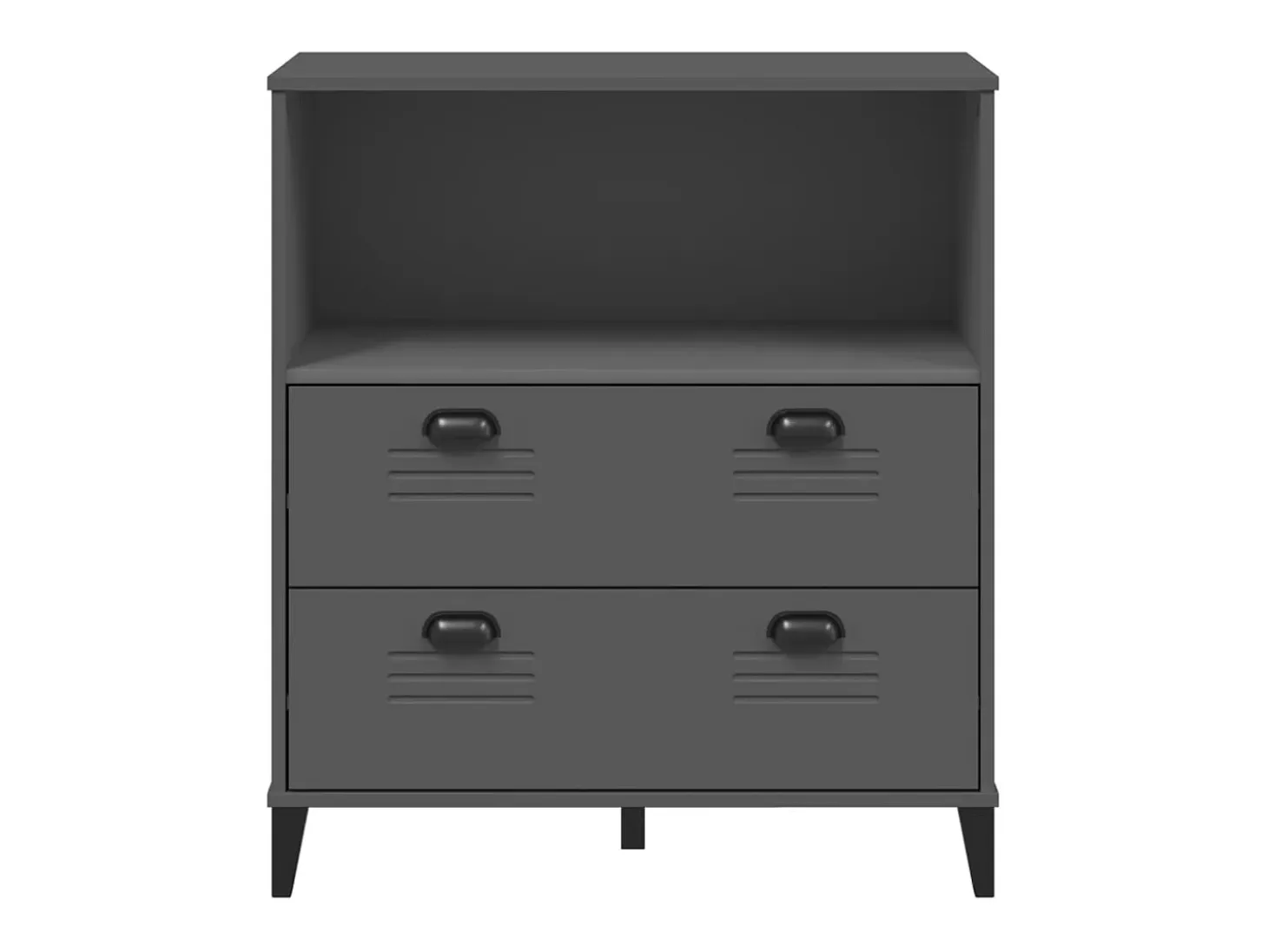 Lene Librería VIKEN madera de ingeniería gris antracita 80x40x90 cm