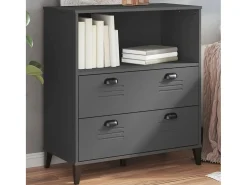 Lene Librería VIKEN madera de ingeniería gris antracita 80x40x90 cm