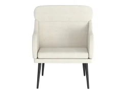 Leon Scott Sillón de terciopelo color crema 63x76x80 cm