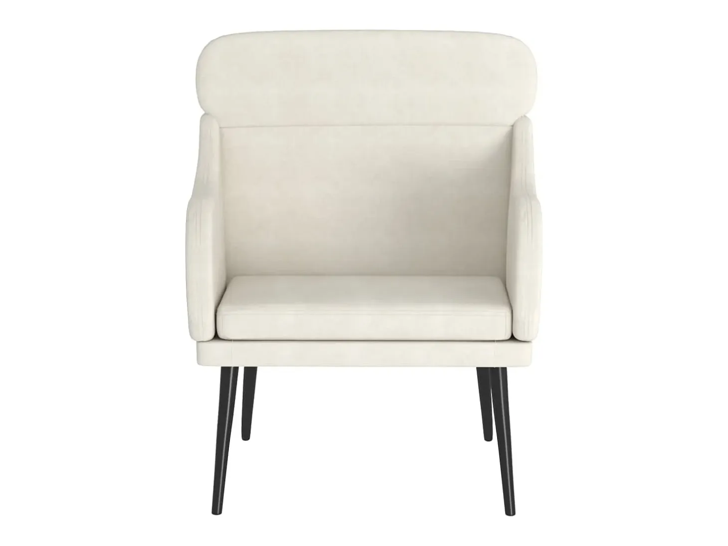 Leon Scott Sillón de terciopelo color crema 63x76x80 cm