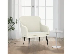 Leon Scott Sillón de terciopelo color crema 63x76x80 cm