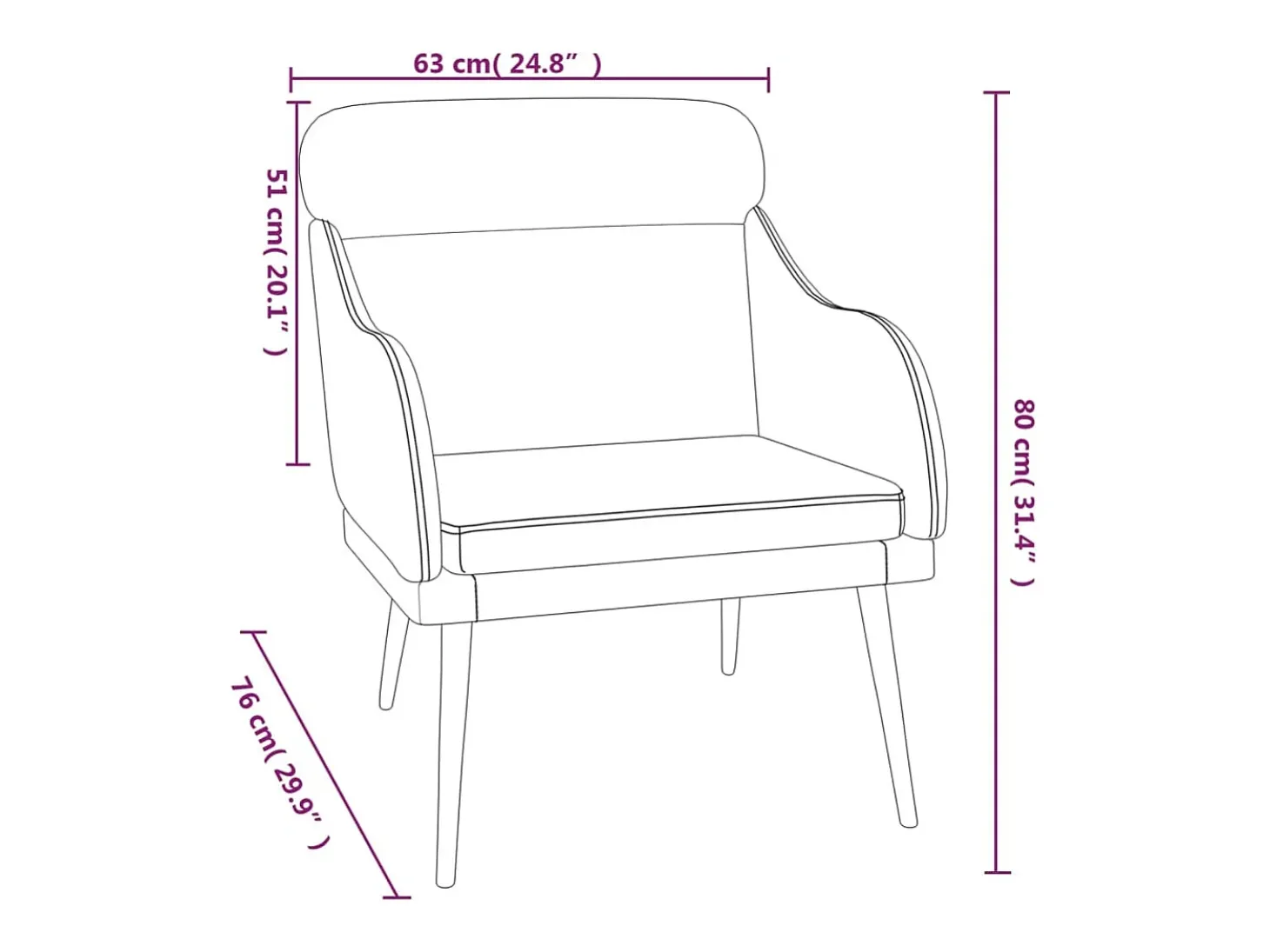 Leon Scott Sillón de terciopelo color crema 63x76x80 cm