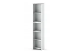 Librería - Estantería multifunción blanca 5 niveles 40X30x189cm - Para libros, juguetes y accesorios de oficina