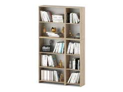 Librería - Estantería multifunción roble Sonoma 5 niveles 10 estantes 110X30x189cm - Para libros, juguetes y accesorios de oficina