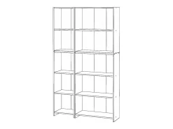 Librería - Estantería multifunción Negra 5 niveles 110X30x189cm - Para libros, juguetes y accesorios de oficina