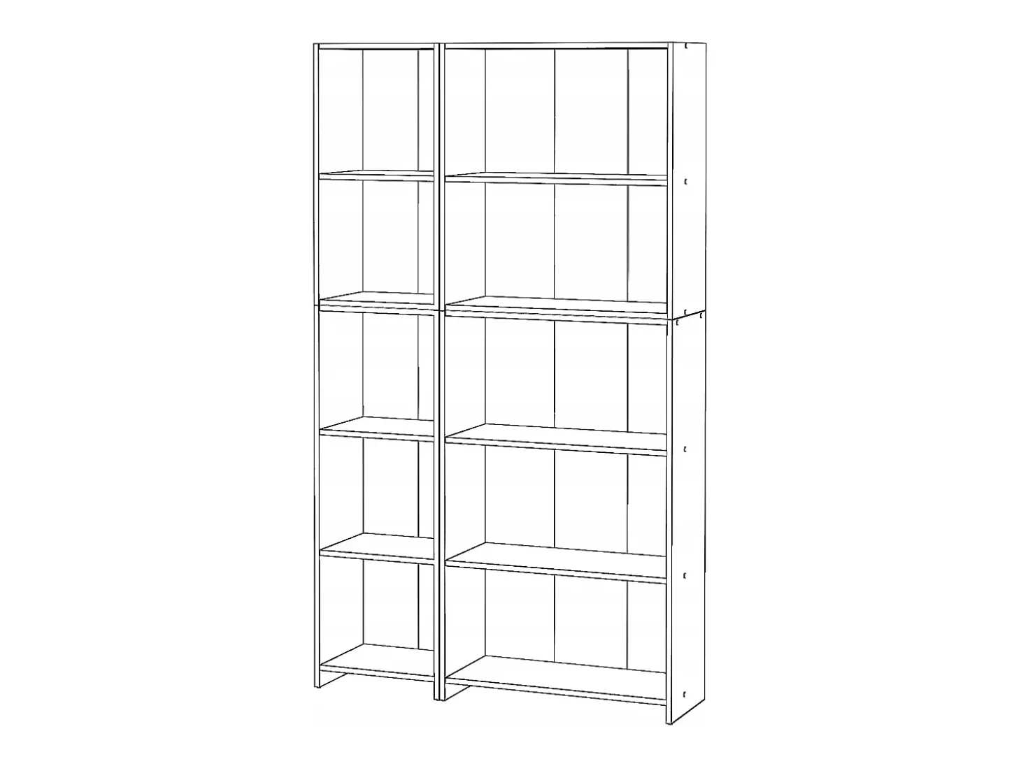 Librería - Estantería multifunción Negra 5 niveles 110X30x189cm - Para libros, juguetes y accesorios de oficina