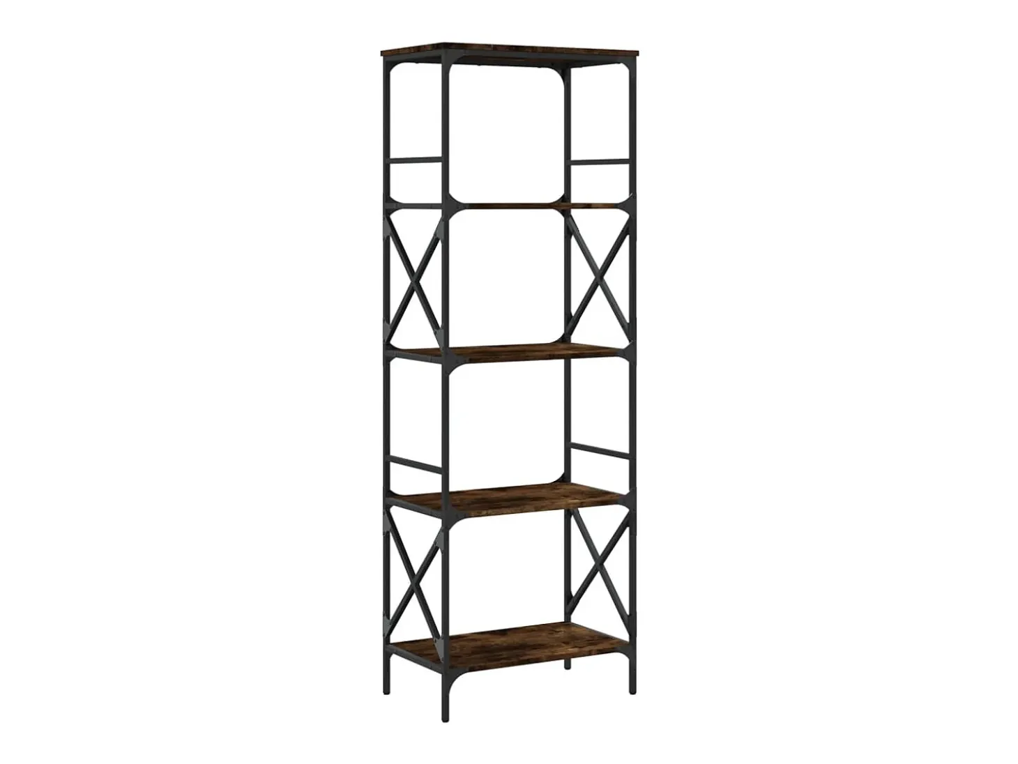 Librería 5 estantes madera ingeniería roble ahumado 59x35x171cm