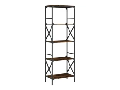 Librería 5 estantes madera ingeniería roble ahumado 59x35x171cm