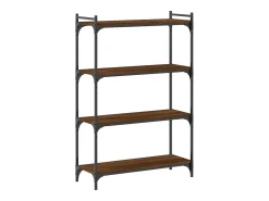 Librería 4 estantes madera ingeniería roble marrón 80x30x120 cm