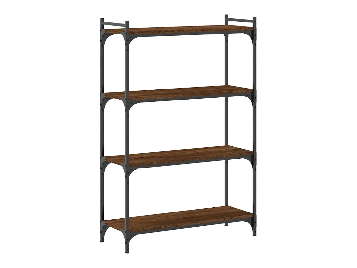 Librería 4 estantes madera ingeniería roble marrón 80x30x120 cm