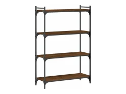 Librería 4 estantes madera ingeniería roble marrón 80x30x120 cm