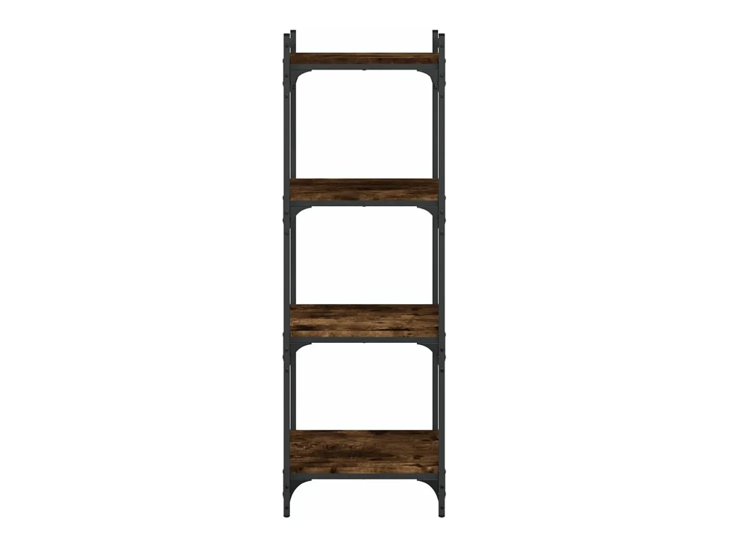 Librería 4 estantes madera ingeniería roble ahumado 40x30x120cm