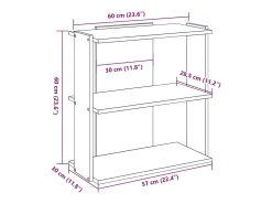 Librería 3 estantes madera ingeniería roble Sonoma 60x30x60 cm