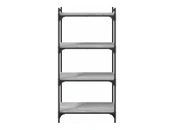 Librería 4 estantes madera ingeniería gris Sonoma 60x30x120 cm