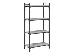 Librería 4 estantes madera ingeniería gris Sonoma 60x30x120 cm
