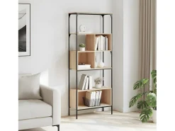 Librería 5 estantes madera de ingeniería roble 76x33x188,5 cm