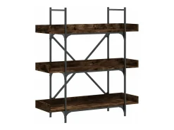 Librería 3 estantes madera ingeniería roble humo 100x33x108,5cm