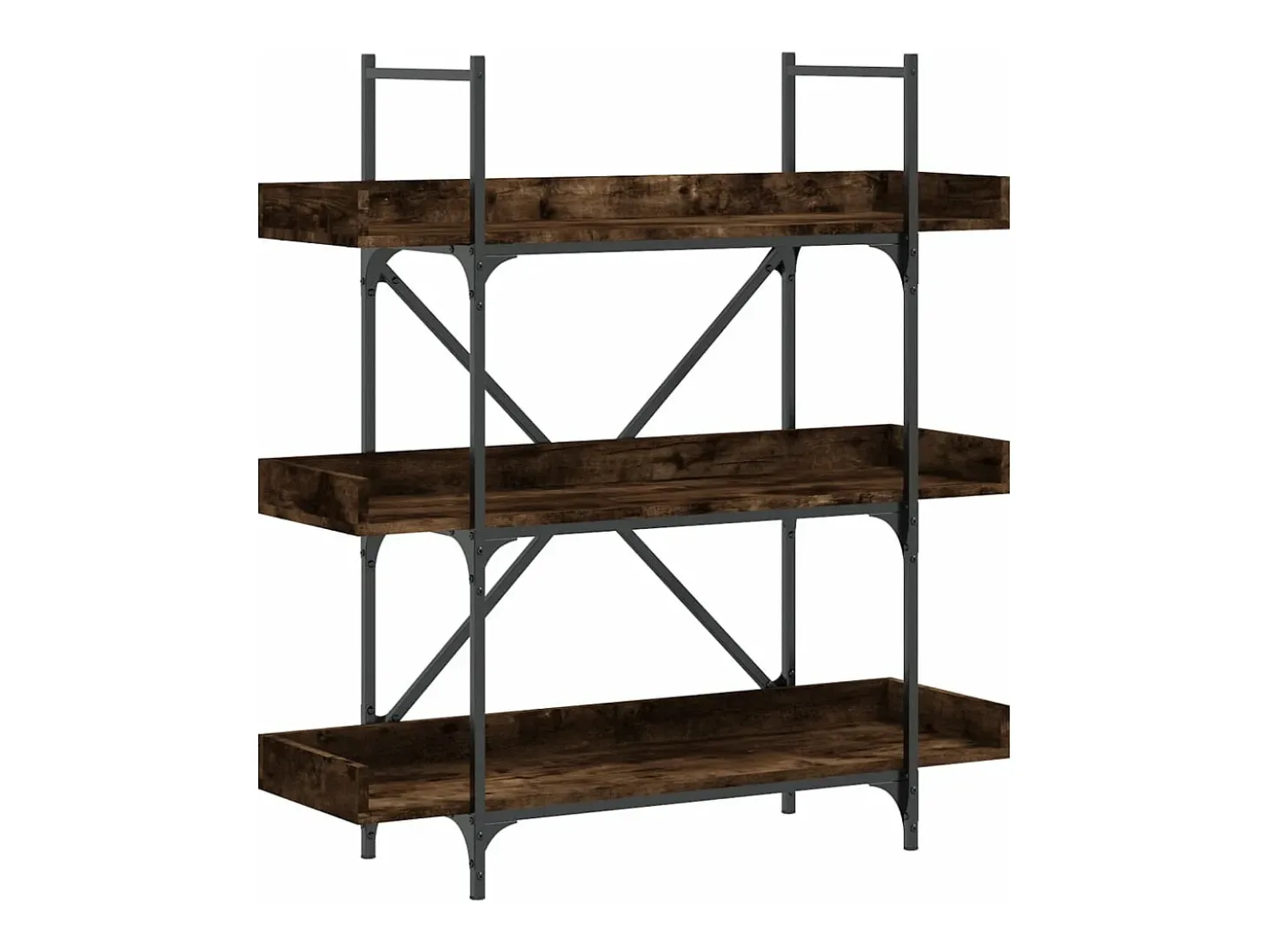 Librería 3 estantes madera ingeniería roble humo 100x33x108,5cm