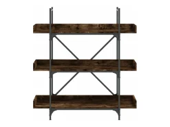 Librería 3 estantes madera ingeniería roble humo 100x33x108,5cm