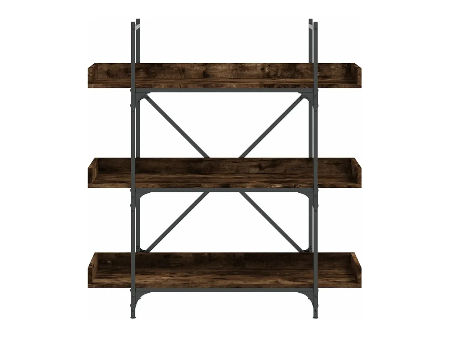 Librería 3 estantes madera ingeniería roble humo 100x33x108,5cm