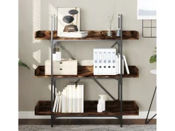 Librería 3 estantes madera ingeniería roble humo 100x33x108,5cm