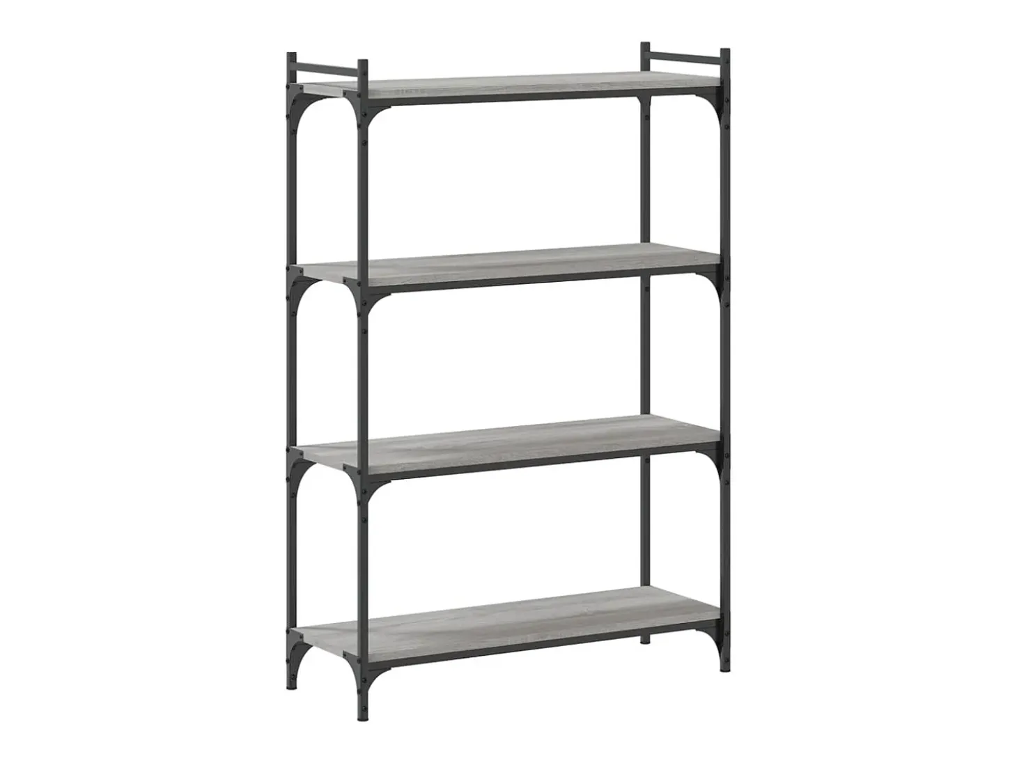 Librería 4 estantes madera ingeniería gris Sonoma 80x30x120 cm