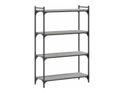 Librería 4 estantes madera ingeniería gris Sonoma 80x30x120 cm