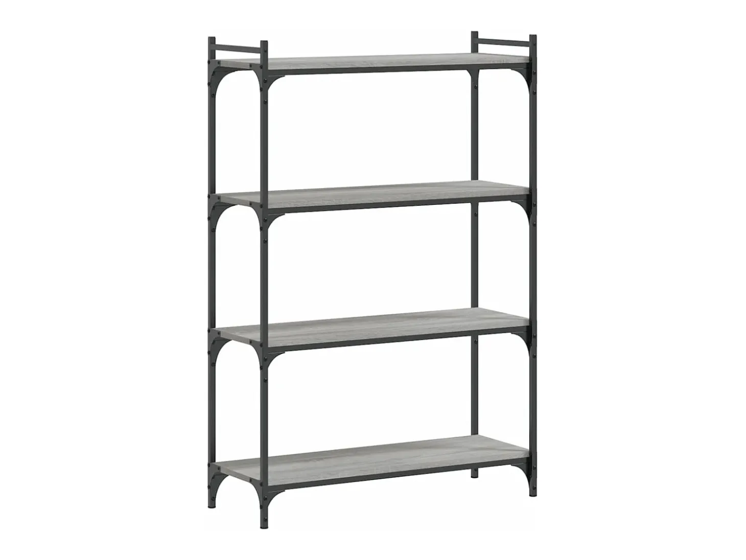 Librería 4 estantes madera ingeniería gris Sonoma 80x30x120 cm