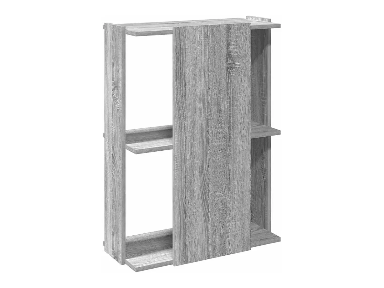 Librería 3 estantes madera ingeniería gris sonoma 60x30x80 cm