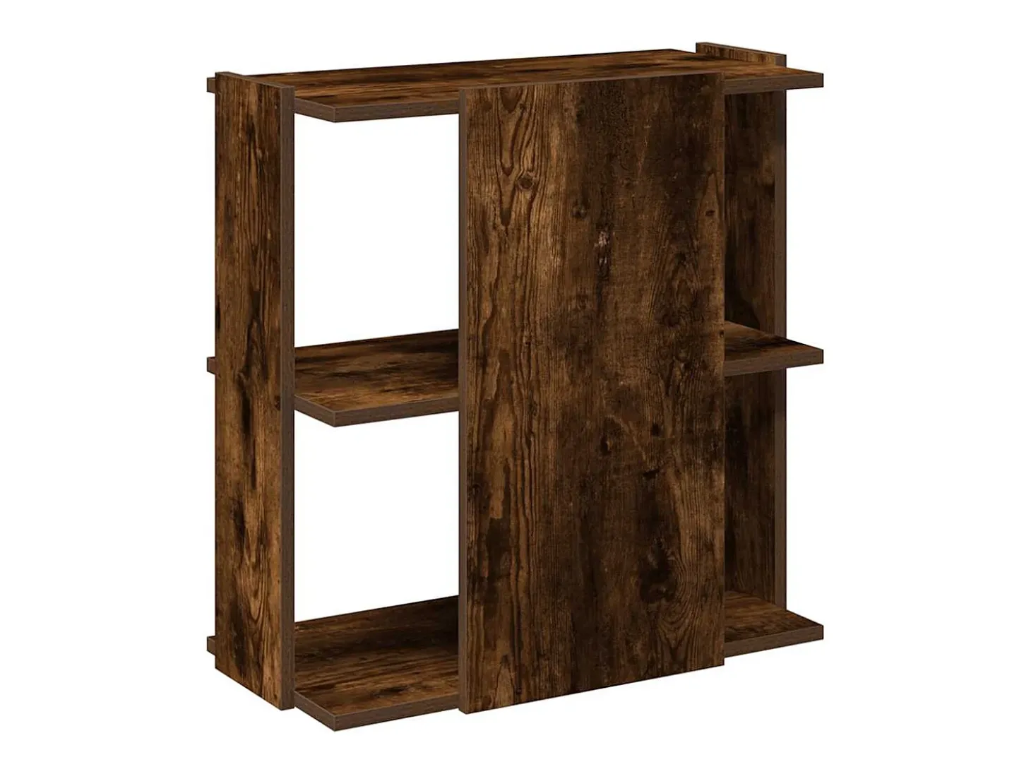 Librería 3 estantes madera ingeniería roble ahumado 60x30x60 cm
