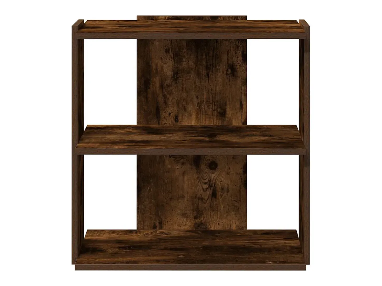 Librería 3 estantes madera ingeniería roble ahumado 60x30x60 cm