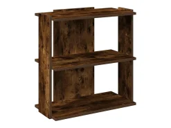 Librería 3 estantes madera ingeniería roble ahumado 60x30x60 cm