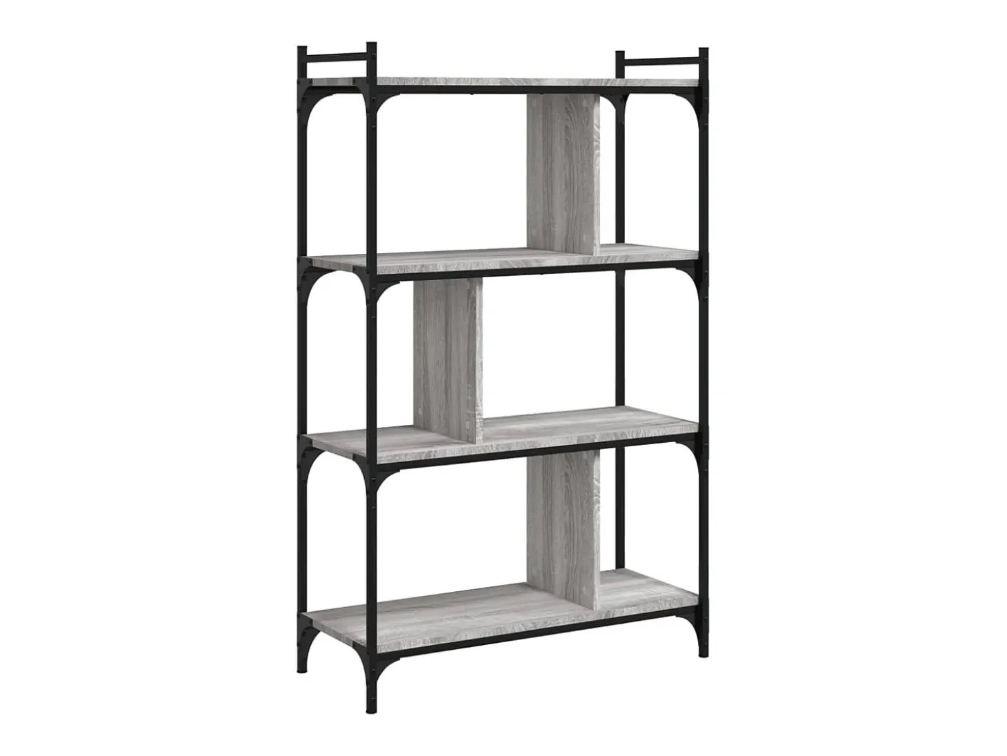 Librería 4 estantes madera ingeniería gris Sonoma 76x32x123 cm
