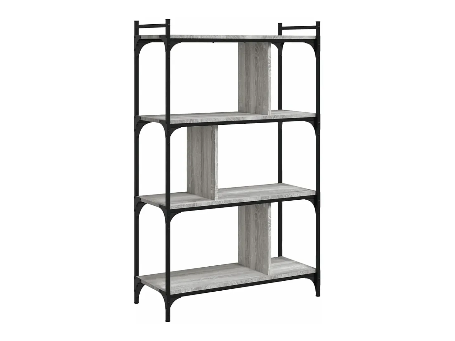 Librería 4 estantes madera ingeniería gris Sonoma 76x32x123 cm