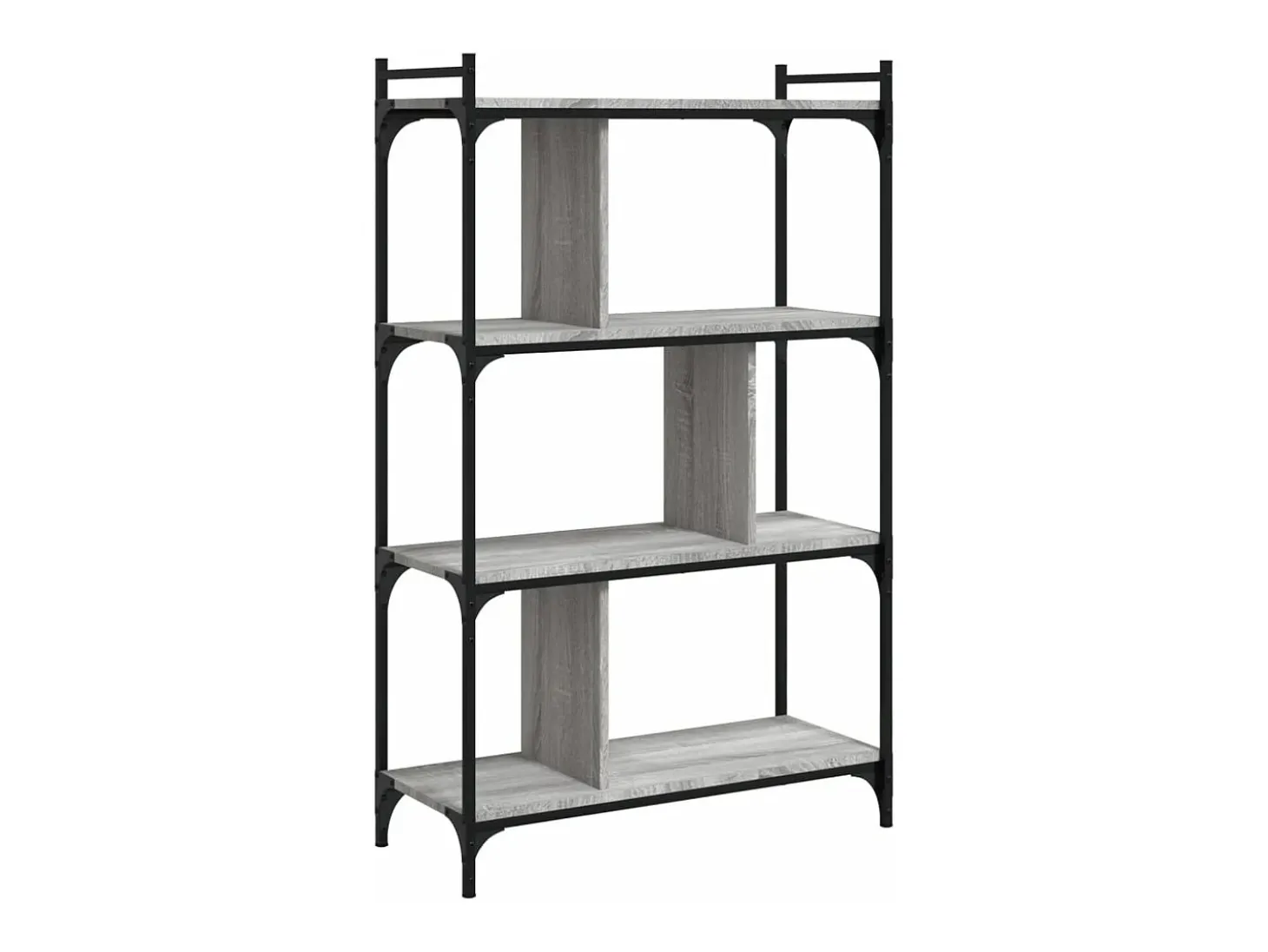 Librería 4 estantes madera ingeniería gris Sonoma 76x32x123 cm
