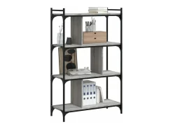 Librería 4 estantes madera ingeniería gris Sonoma 76x32x123 cm