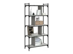 Librería 5 estantes madera ingeniería gris Sonoma 76x32x158 cm