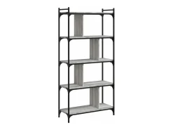 Librería 5 estantes madera ingeniería gris Sonoma 76x32x158 cm