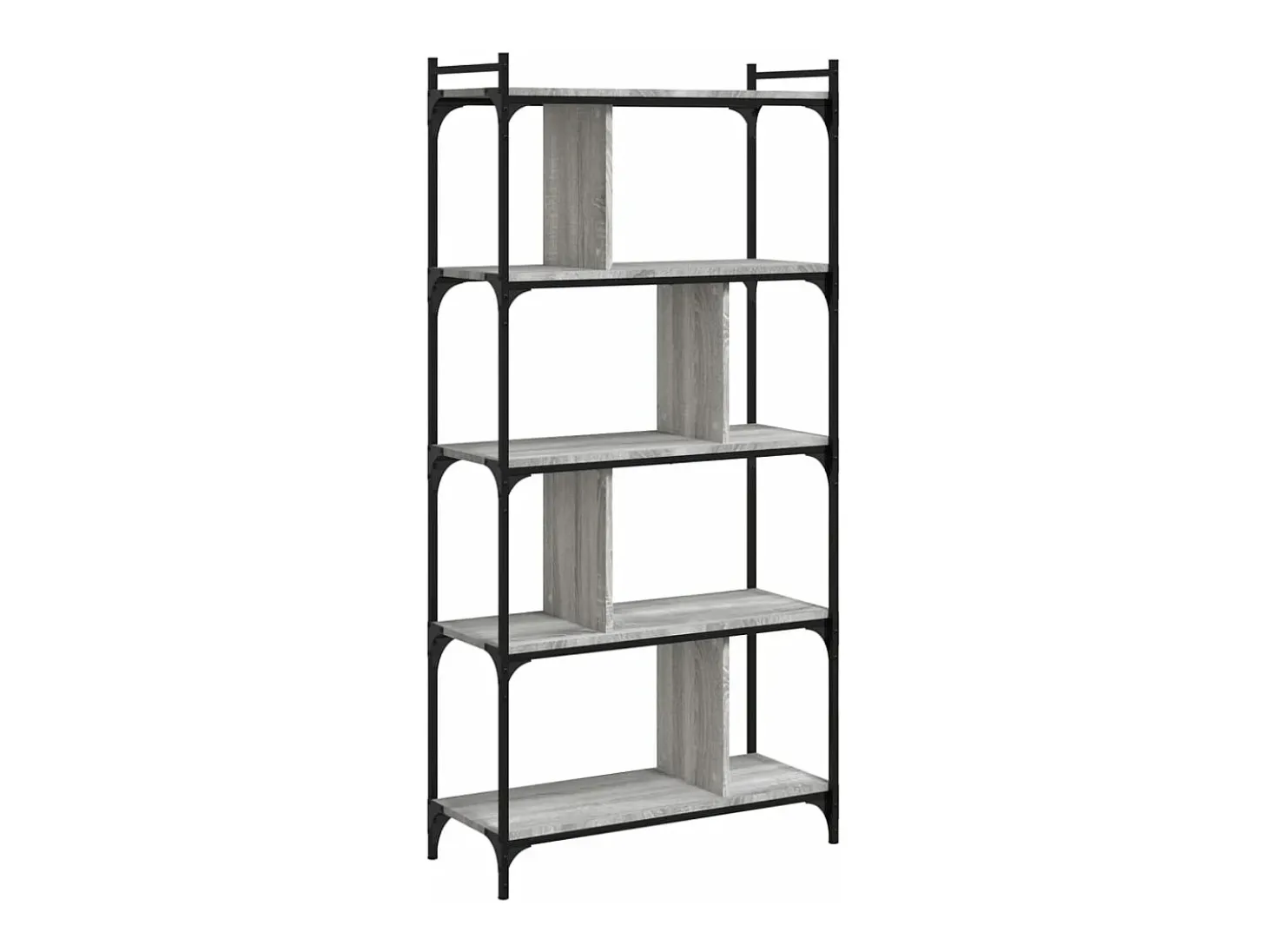Librería 5 estantes madera ingeniería gris Sonoma 76x32x158 cm
