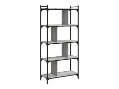 Librería 5 estantes madera ingeniería gris Sonoma 76x32x158 cm