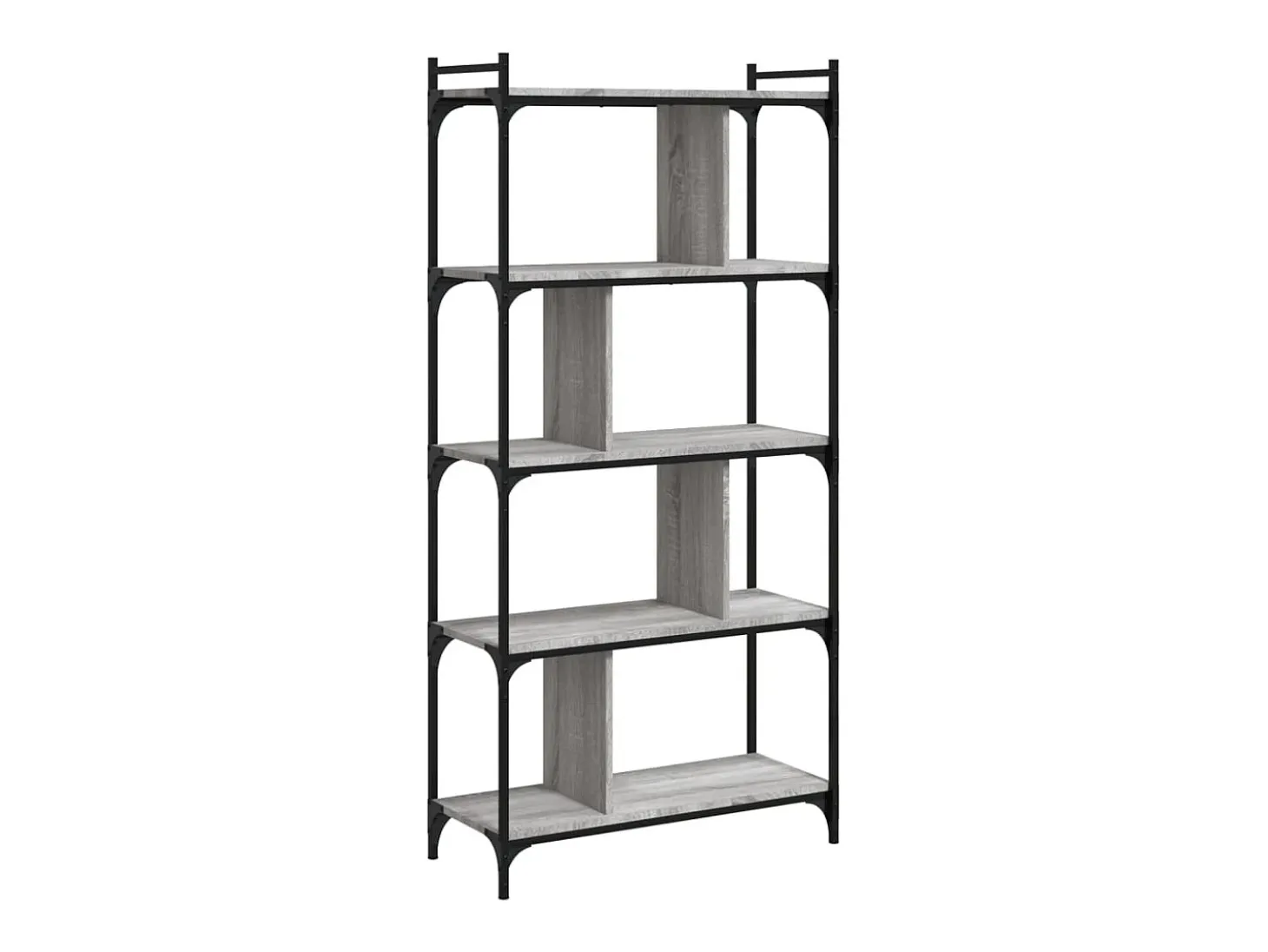 Librería 5 estantes madera ingeniería gris Sonoma 76x32x158 cm