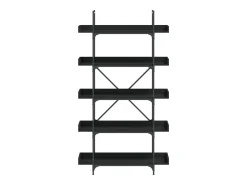 Librería 5 estantes madera de ingeniería negro 100x33x180,5 cm