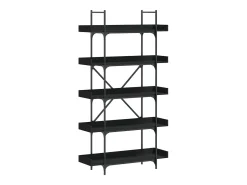Librería 5 estantes madera de ingeniería negro 100x33x180,5 cm