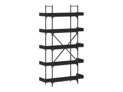 Librería 5 estantes madera de ingeniería negro 100x33x180,5 cm