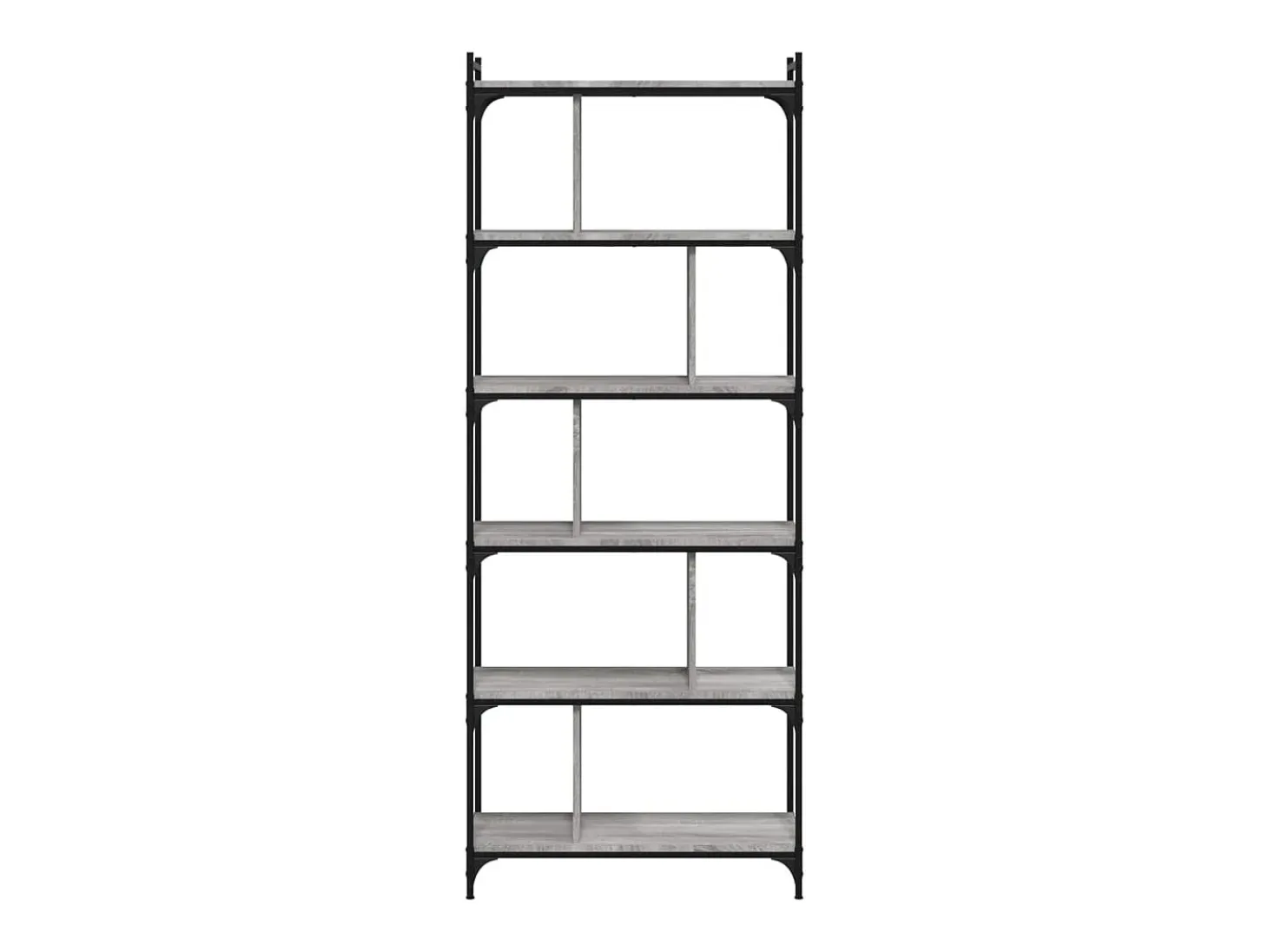 Librería 6 estantes madera ingeniería gris Sonoma 76x32x192 cm