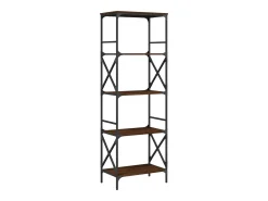 Librería 5 estantes madera ingeniería roble marrón 59x35x171cm