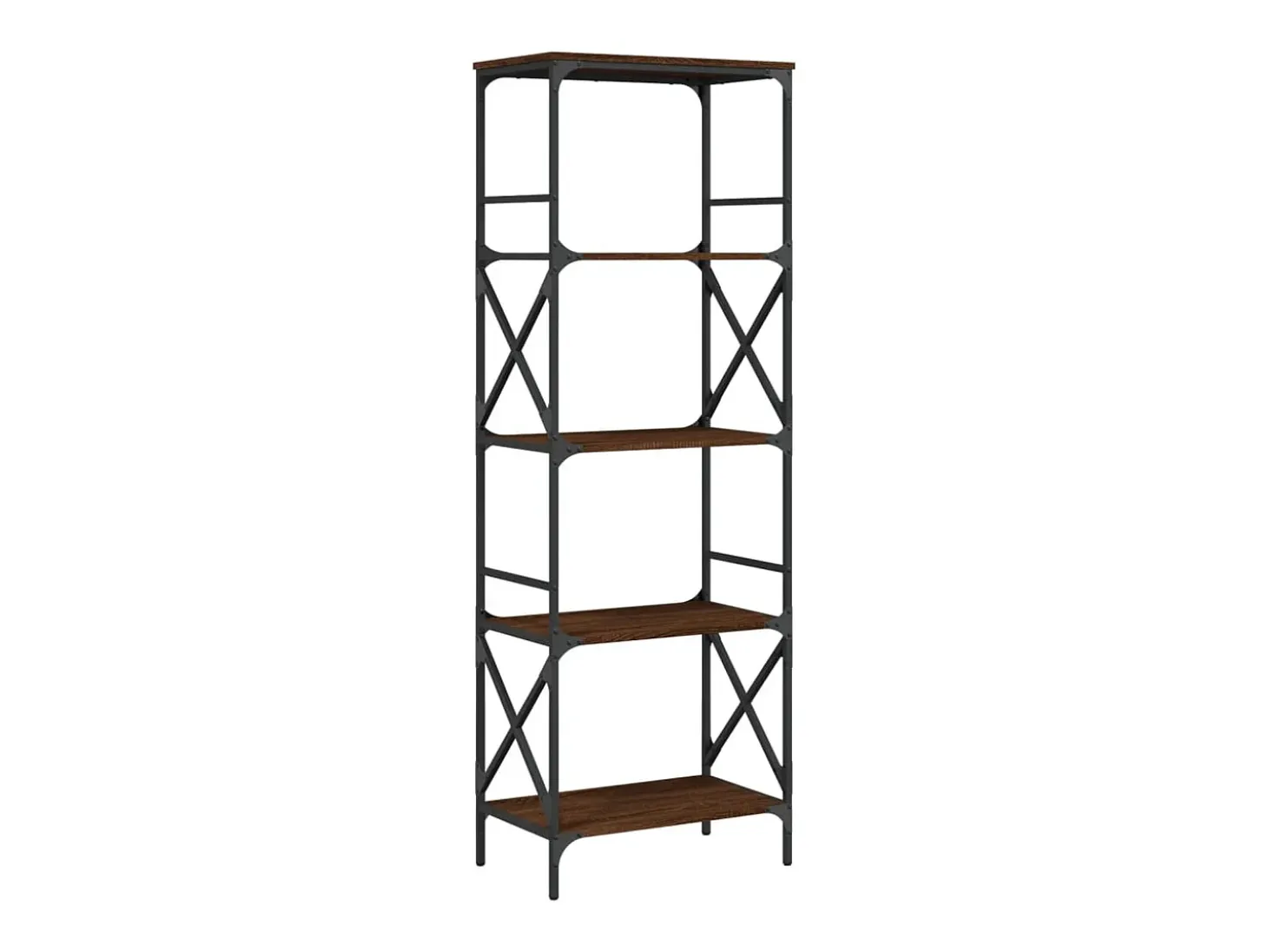 Librería 5 estantes madera ingeniería roble marrón 59x35x171cm