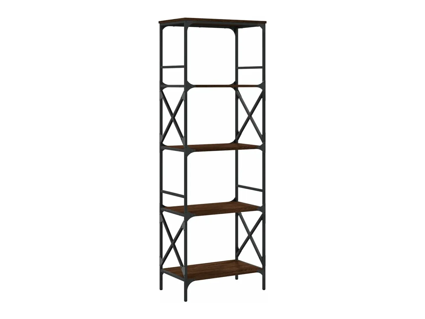 Librería 5 estantes madera ingeniería roble marrón 59x35x171cm